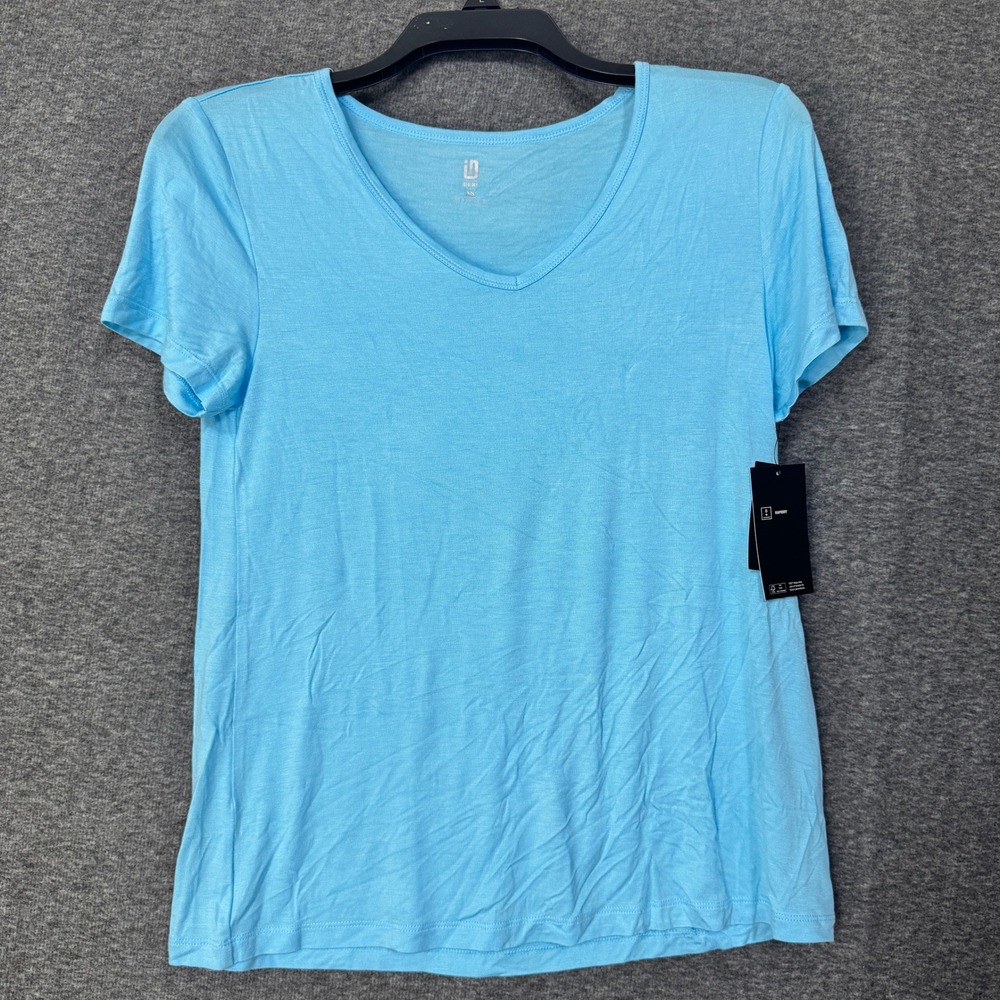 Ideology Women's XS Extra Small V-Neck Short Sleeve Top‎ Butterfly Blue Athletic